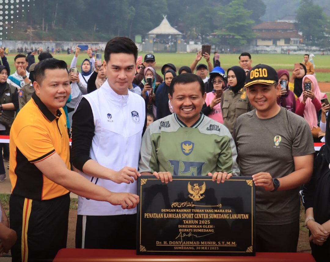 Wakapolres Sumedang Kompol Sungkowo menghadiri penataan Kawasan Sport Centre Lapang Tajimalela, mendukung penuh program pengembangan fasilitas olahraga demi pembinaan prestasi dan gaya hidup sehat.