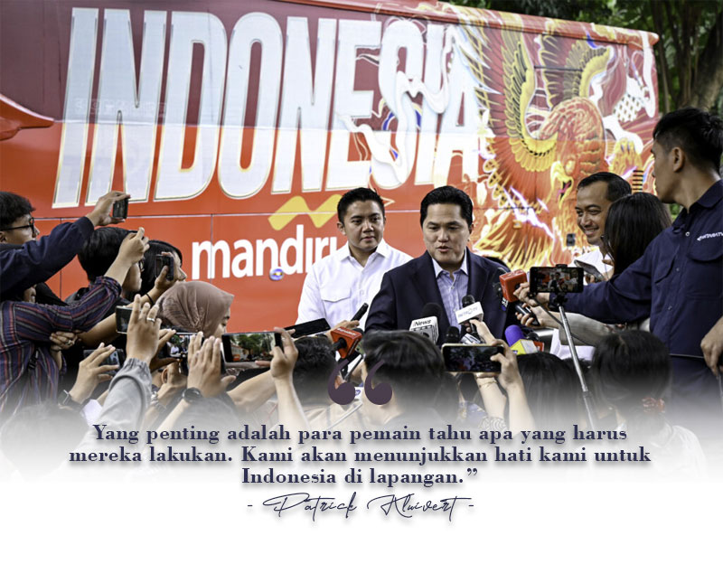 Ketua Umum PSSI Erick Thohir menuturkan bahwa meski Indonesia sudah memastikan lolos ke babak playoff, Presiden Prabowo tetap menekankan pentingnya tampil maksimal.