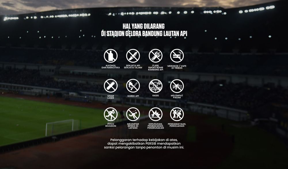 PERSIB Bandung mengimbau Bobotoh yang tidak memiliki tiket agar tidak datang ke Stadion Gelora Bandung Lautan Api (GBLA) saat laga penutup Super League 2025/26 melawan Persijap Jepara, Sabtu (23/5/2026).